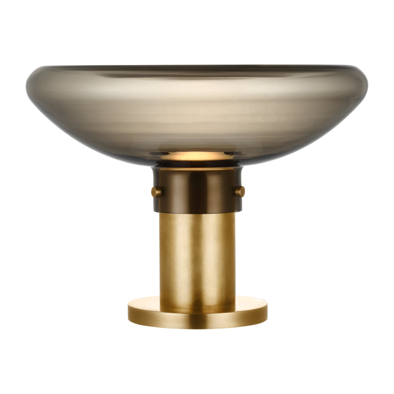 Visual Comfort Architectural AKTB681WDHABSM Morgan 16" LED Table Lamp - Hand Rubbed Antique Brass - Smoke Shade - 14W 3000K-1800K - 261 Lumens - CRI 90