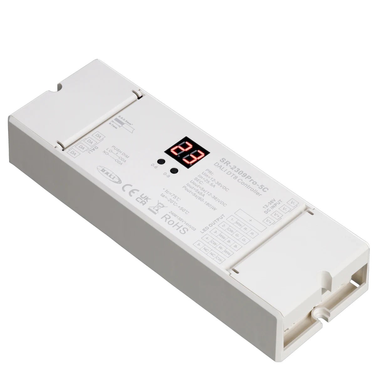 American Lighting AML-DEC-DALI-5CH DALI DT6/DT8 LED Decoder – 5-Channel PWM Dimming (5x5A) – 12-36VDC Input/Output – TUV Certified – IP20 Dry Location – ROHS Compliant