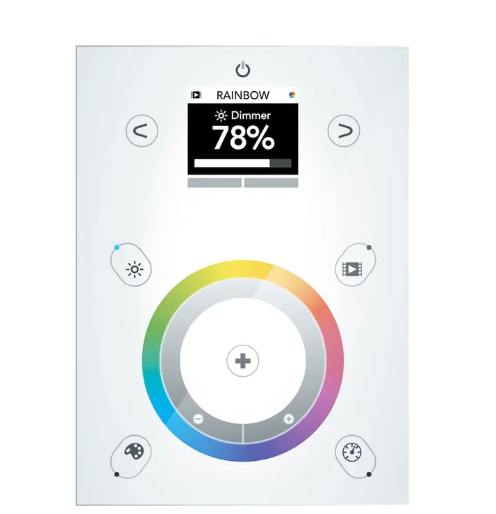 American Lighting AML-DMX-N-STICKDE3-WH DE3 1024CH DMX Controller – Glass Panel, USB/Ethernet, Color Screen, 500 Scenes, 10 Zones, Black Finish, 7V Power Adapter Included