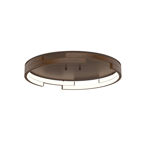 Kuzco Lighting FM52719-WT-UNV-010 Anello Minor 19-in Flush Mount Ceiling Light - CCT: 3000K - Finish: Walnut