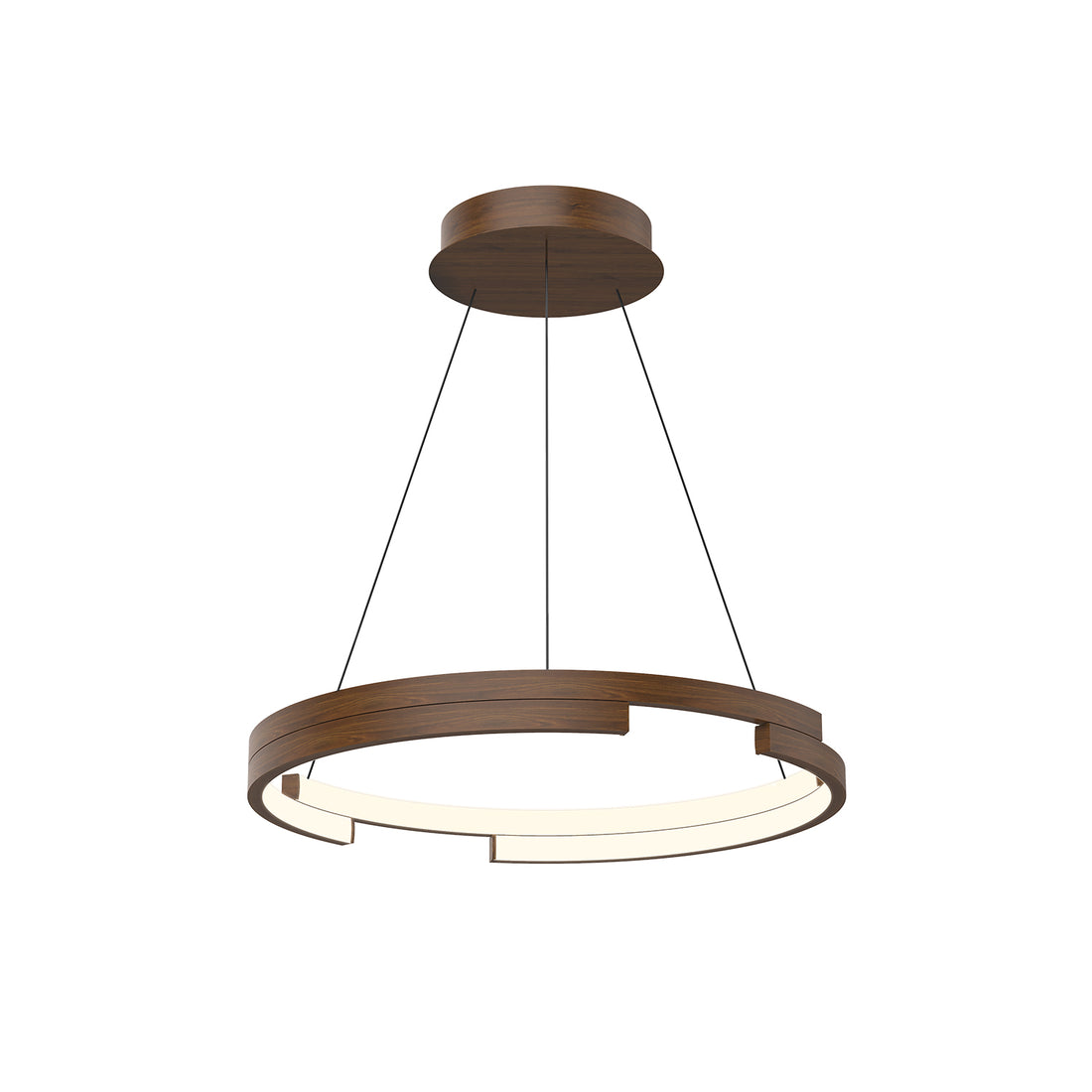 Kuzco Lighting PD52719-WT-UNV-010 Anello Minor 19-in Pendant Ceiling Light - CCT: 3000K - Finish: Walnut