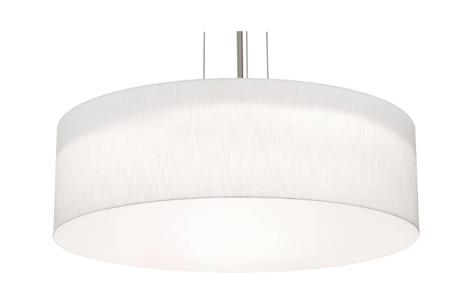 AFX Lighting ANP3044MBBK-LW Anton 4 Light 30 Inch Drum Pendant In Black With Linen White Shade-White Bottom Acrylic Diffuser