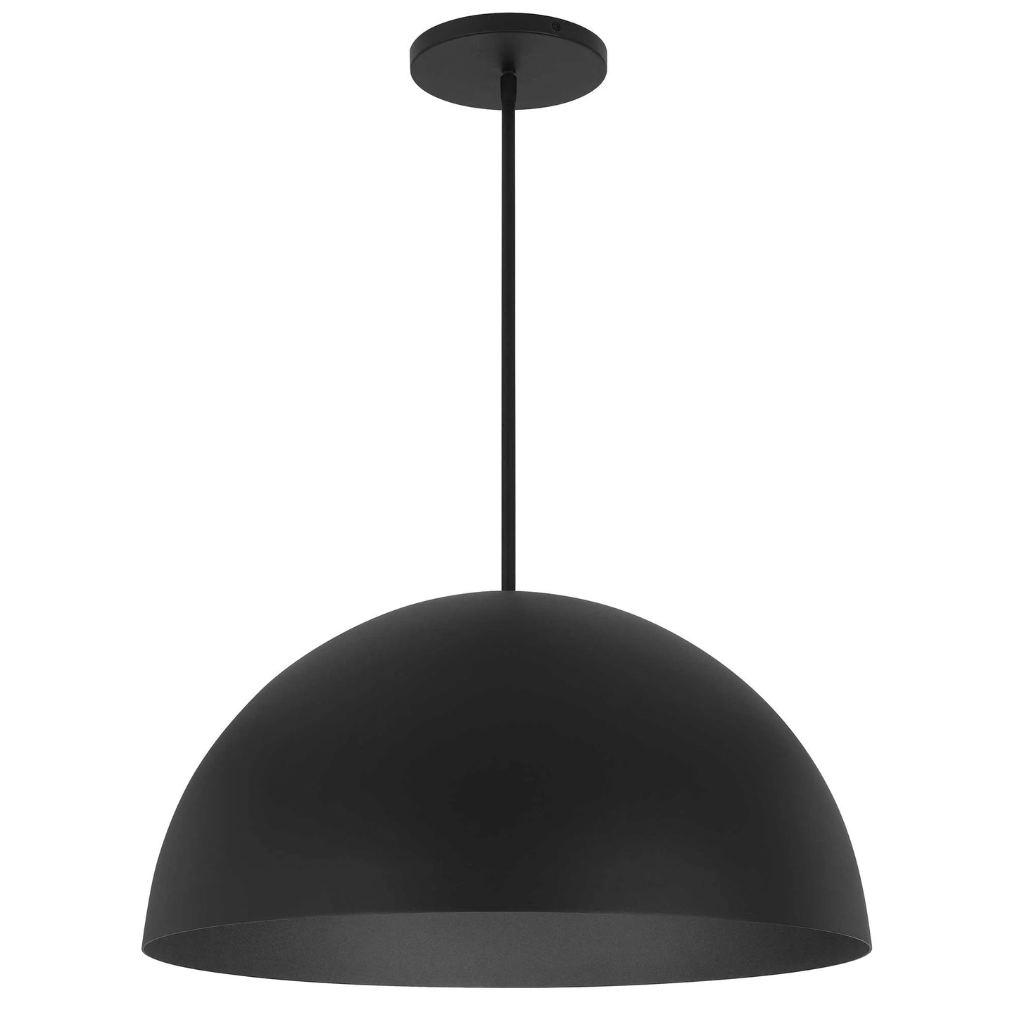 Alteck lighting AP0083-5CCT-W-BK 23-5/8" Half Round LED Pendant Light With Modern Contemporary Hanging Ceiling Fixture - Finish: Sand Black