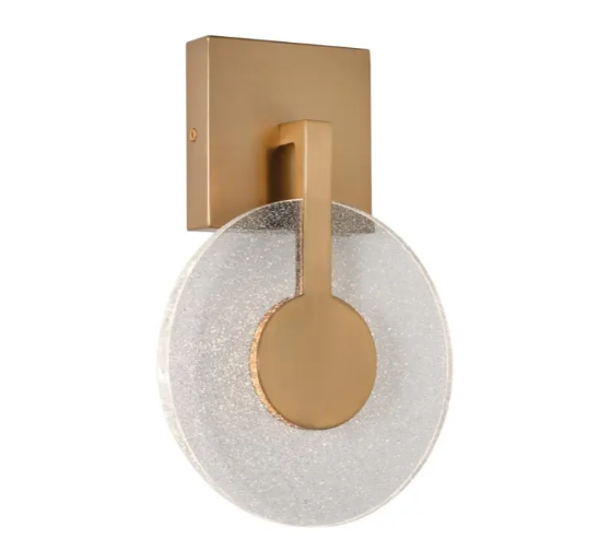 AFX Lighting APLS0812LAJUDLB Apollo 12" LED Wall Sconce Light - 10W - CCT Selectable - 120-277V - Light Antique Brass Finish