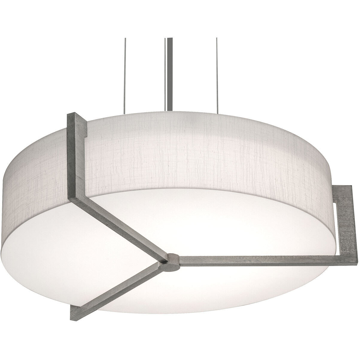 AFX Lighting APP1524MBWG-LW Apex 3 Light 17 inch Satin Nickel Pendant Ceiling Light, Linen White/ Gray Shade