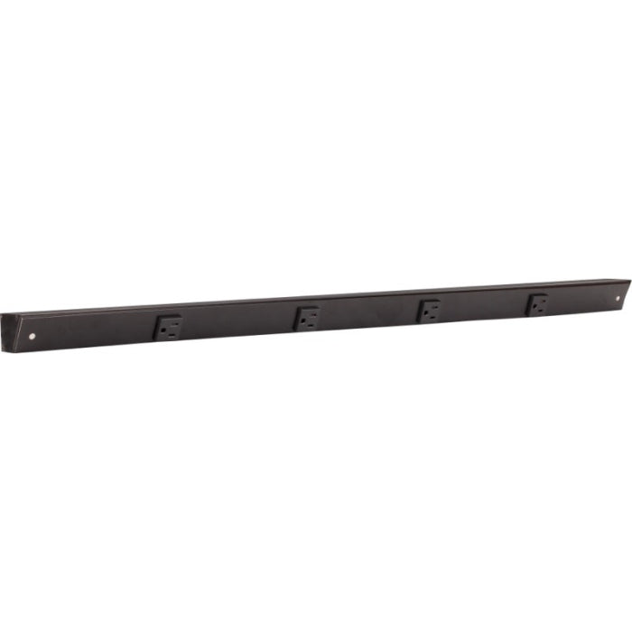 Task Lighting APT30-4B-P-BK 30" Slim Profile Angled Power Strip - 4 Single Black Receptacles - Black Finish