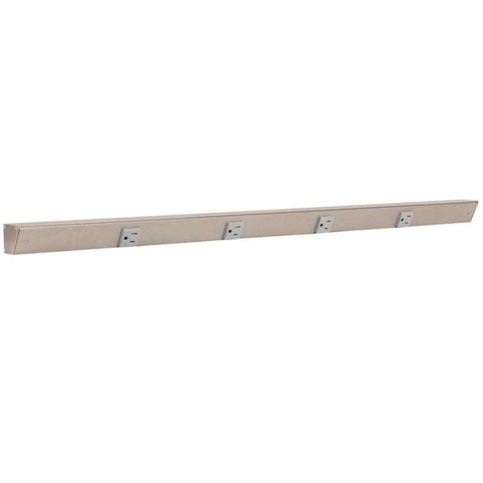Task Lighting APT30-4G-P-SN 30" Slim Profile Angled Power Strip - 4 Single Gray Receptacles - Satin Nickel Finish