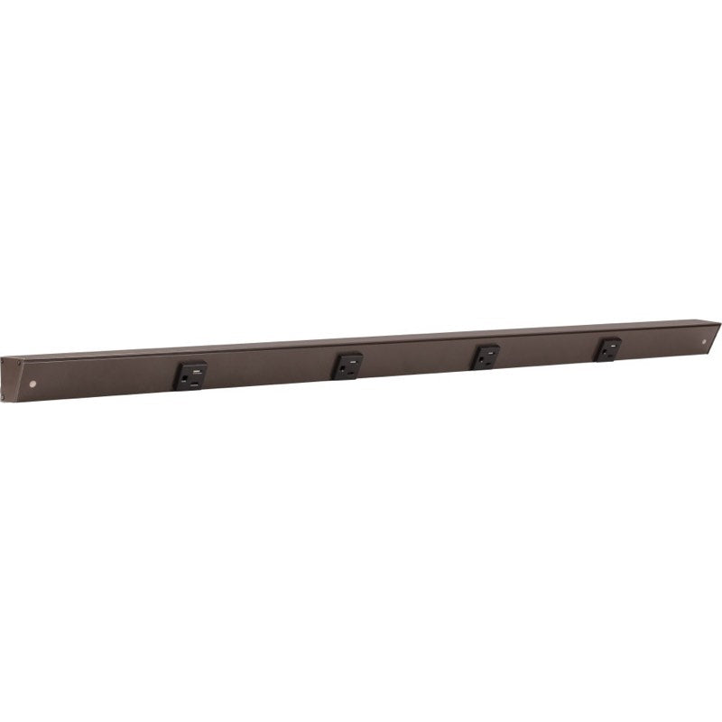 Task Lighting APT36-4B-P-BZ 36" Slim Profile Angled Power Strip - 4 Single Black Receptacles - Bronze Finish