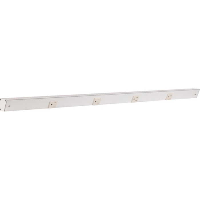Task Lighting APT36-4WWT-6PK 36" Slim Profile Angled Power Strip - 4 Single White Receptacles - White - Pack of 6