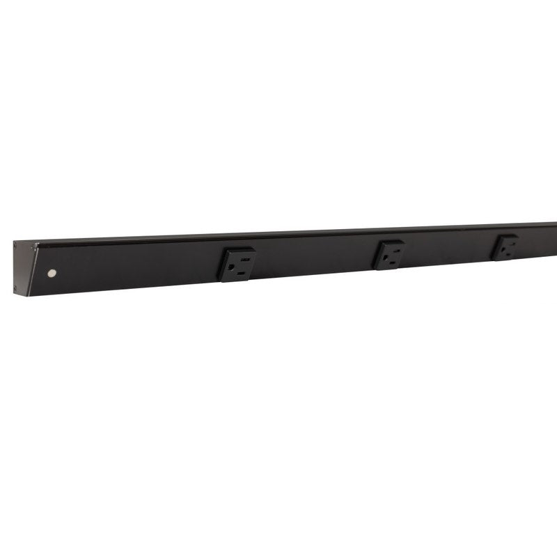 Task Lighting APT42-5BBK-6PK 42" Slim Profile Angled Power Strip - 5 Single Black Receptacles, Black Finish
