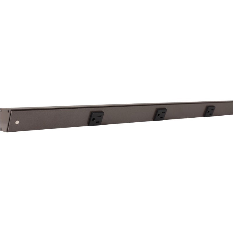Task Lighting APT42-5BBZ-6PK 42" Slim Profile Angled Power Strip - 5 Single Black Receptacles, Bronze Finish, Pack of 6