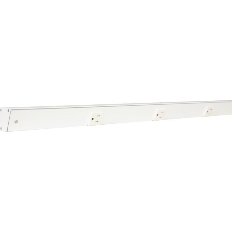 Task Lighting APT42-5WWT-6PK 42" Slim Profile Angled Power Strip - 5 Single White Receptacles, White Finish, Pack of 6