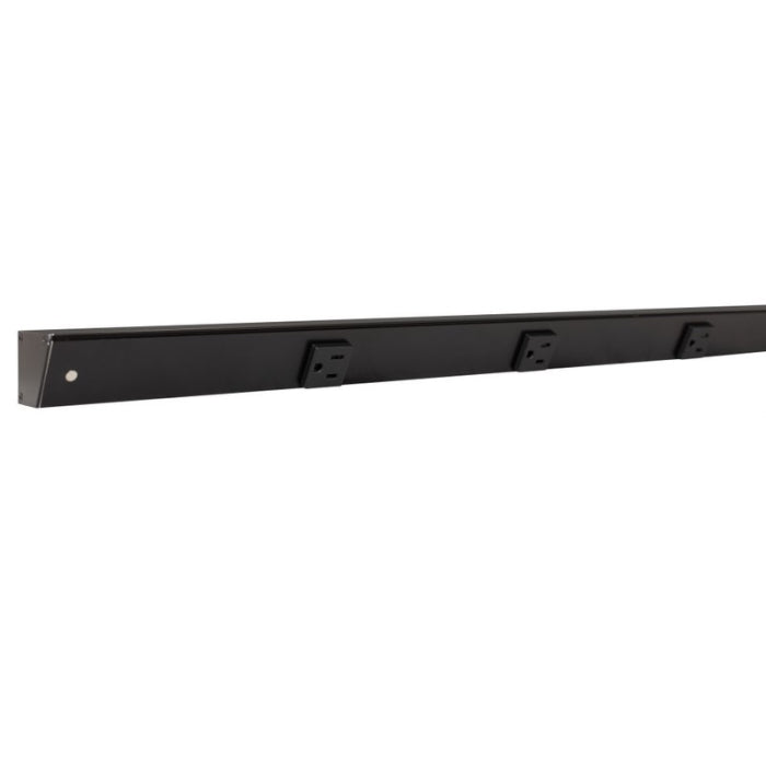Task Lighting APT48-5B-P-BK 48" Slim Profile Angled Power Strip - 5 Single Black Receptacles - Black