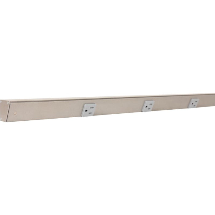 Task Lighting APT48-5G-P-SN 48" Slim Profile Angled Power Strip - 5 Single Gray Receptacles - Satin Nickel