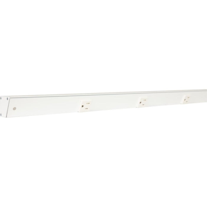 Task Lighting APT48-5W-P-WT 48" Slim Profile Angled Power Strip - 5 Single White Receptacles - White