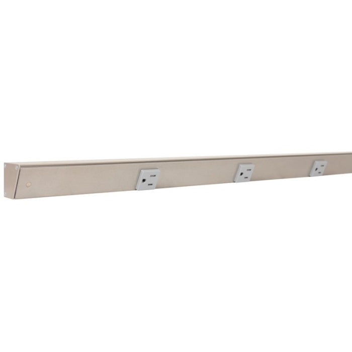 Task Lighting APT60-7G-P-SN 60" Slim Profile Angled Power Strip - 7 Single Gray Receptacles - Satin Nickel