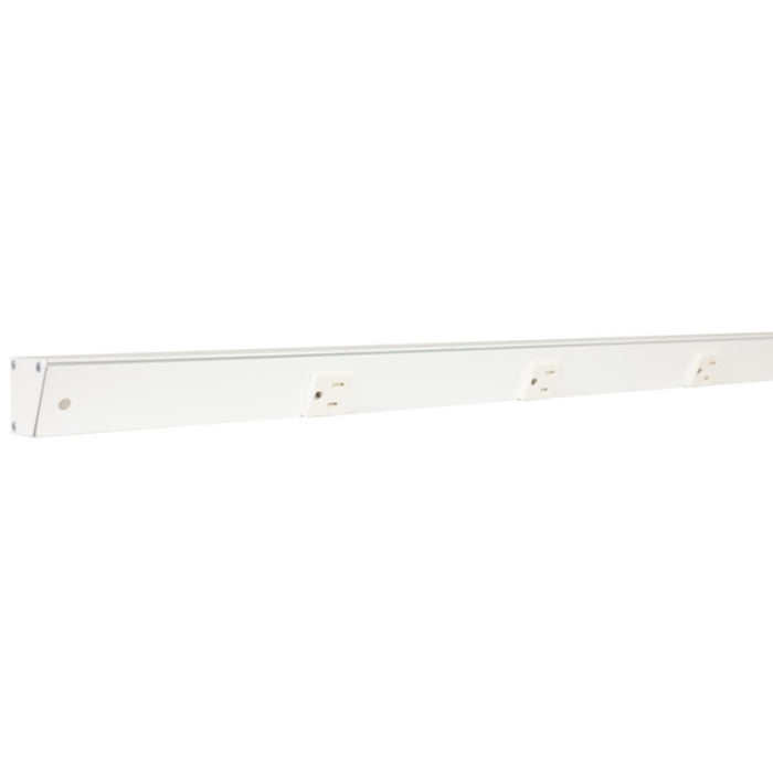Task Lighting APT60-7W-P-WT 60" Slim Profile Angled Power Strip - 7 Single White Receptacles - White