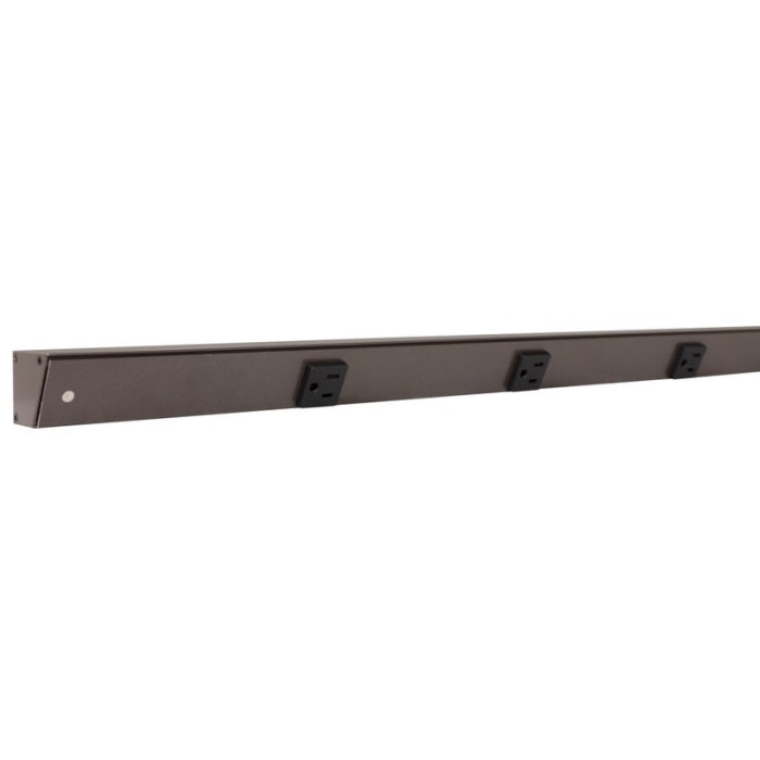 Task Lighting APT72-8BBZ-6PK 72" Slim Profile Angled Power Strip - 8 Single Black Receptacles - Bronze - Pack of 6