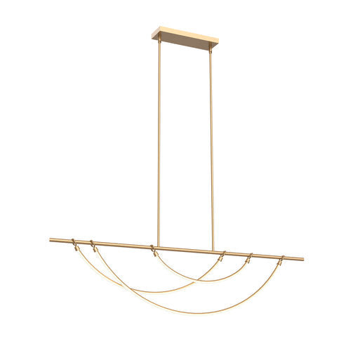Alora Lighting LP317460VB-UNV-010 Aryas 60-in Linear Pendant Ceiling light - CCT 3000K - Finish: Vintage Brass