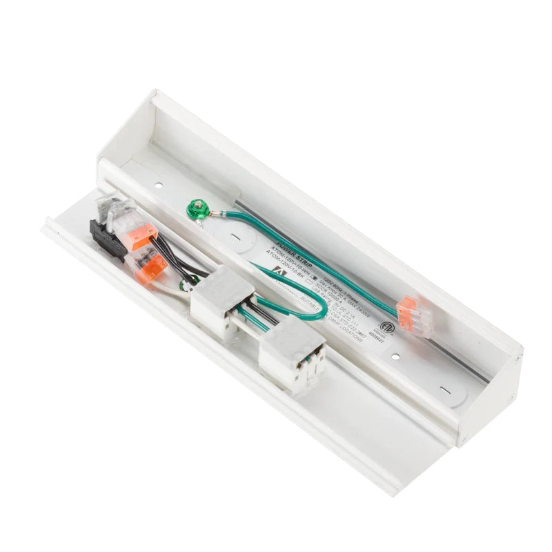 American Lighting ATOM-120V-10-WH Atom 10" Power Strip, 2 Receptacles, Voltage 120V, White Finish