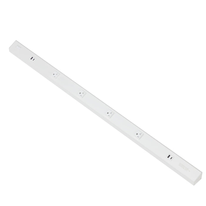 American Lighting ATOM-120V-40-WH Atom 40" Power Strip, 4 Receptacles, 2 USB-A/C, Voltage 120V, White