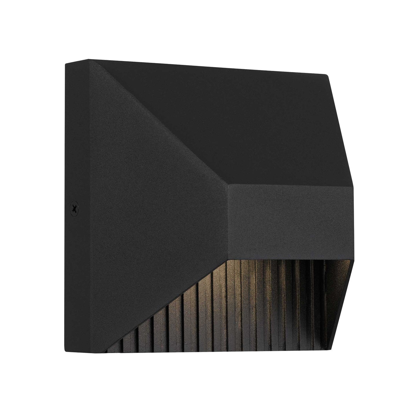 Alteck lighting AW0008-3CCT-W-BK 5.13" Ribbed LED Outdoor Wall Sconce With Modern Textured Exterior Light - Finish: Sand Black