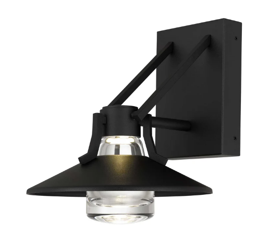 Alteck lighting AW0043-3CCT-W-BK Radiant 1-lt 9" Tall LED Outdoor Wall Sconce, 3CCT Selectable