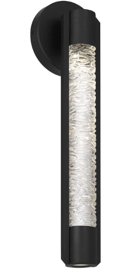 Alteck Lighting AW0088-3CCT-W-BK Tig 18 inch Tall CCT LED Outdoor Wall Sconce with Clear Glass, Multi-Color Temperature, Sand Black Finish