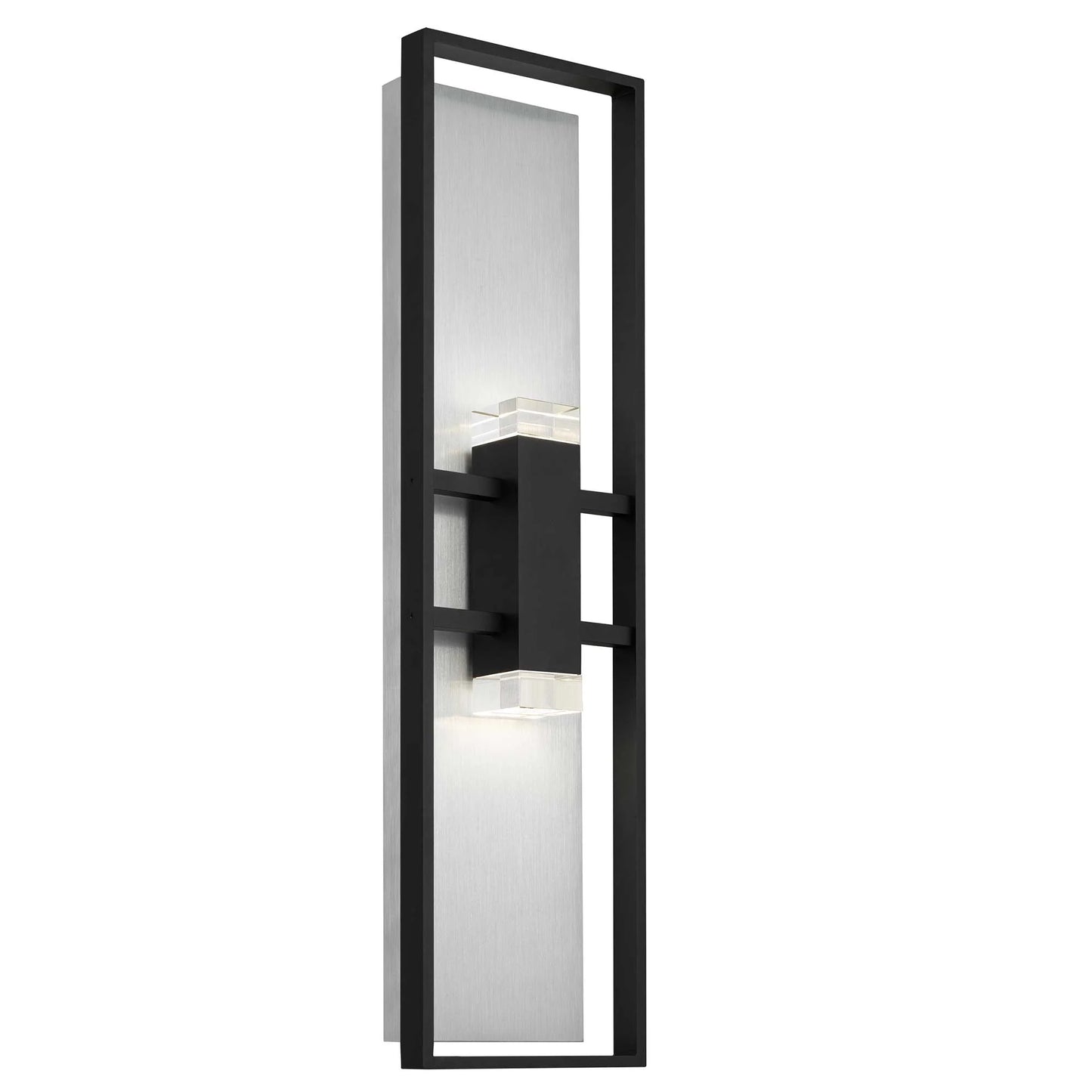 Alteck lighting AW0108-3CCT-W-BK 32" Mars LED Outdoor Wall Sconce With Modern Planet-Inspired Exterior Light - Finish: Sand Black