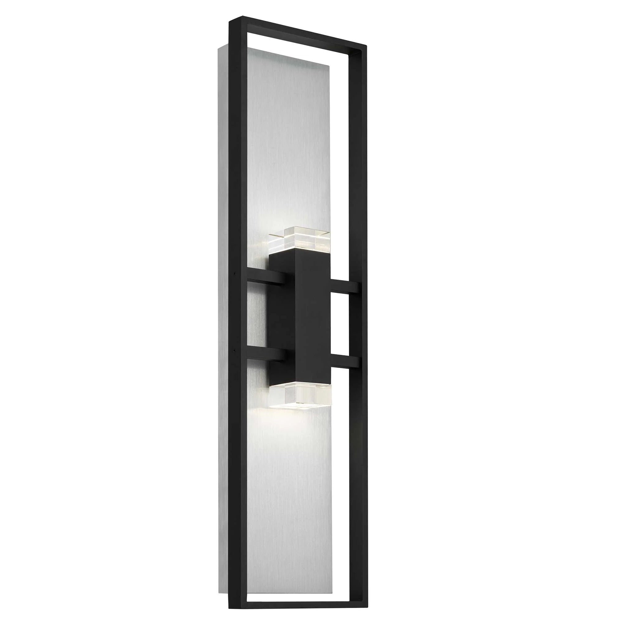 Alteck lighting AW0108-3CCT-W-BK 32" Mars LED Outdoor Wall Sconce With Modern Planet-Inspired Exterior Light - Finish: Sand Black