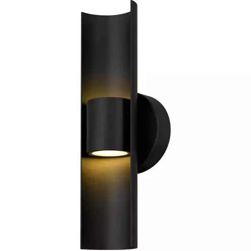 Alteck lighting AW0114-3CCT-W-BK Hugo LED 14 inch Sand Black Outdoor Wall Sconce, 3CCT 3000K/4000K/5000K, Lumens 714lm, Watt 20W