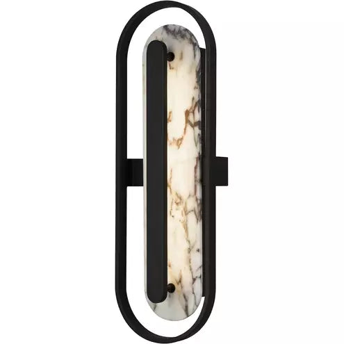 Alteck lighting AW0126-3CCT-W-BK Roundabout LED 28 inch Sand Black Outdoor Wall Sconce, 3CCT 3000K/4000K/5000K, Lumens 350lm, Watt 20