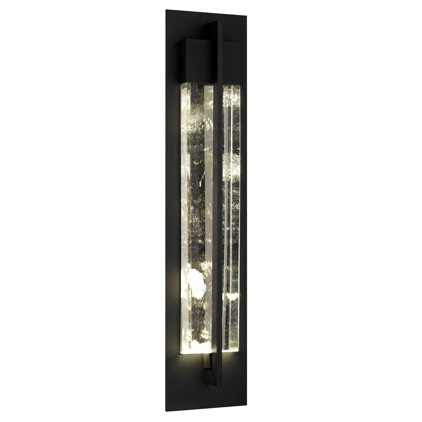 Alteck lighting AW0134-3CCT-W-BK 26" Rivera LED Outdoor Wall Sconce With Modern Crystal Accent Exterior Light - Finish: Sand Black