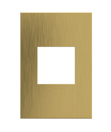 Legrand AWC1G2BSB4 Adorne 1-Gang Screwless Wall Plate, Brushed Satin Brass Finish