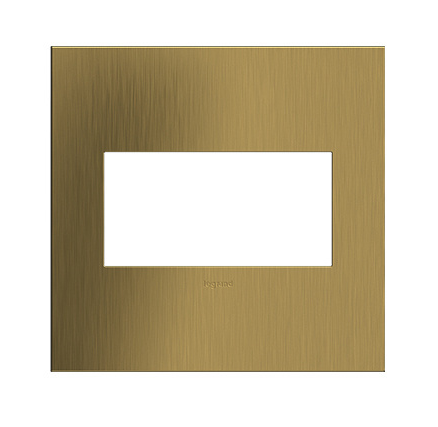 Legrand AWC2GBSB4 Adorne 2-Gang Screwless Wall Plate, Brushed Satin Brass Finish