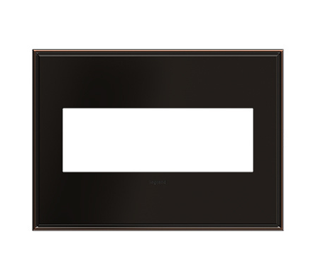 Legrand AWC3GOB4 Adorne 3-Gang Screwless Wall Plate, Oil-Rubbed Bronze Finish