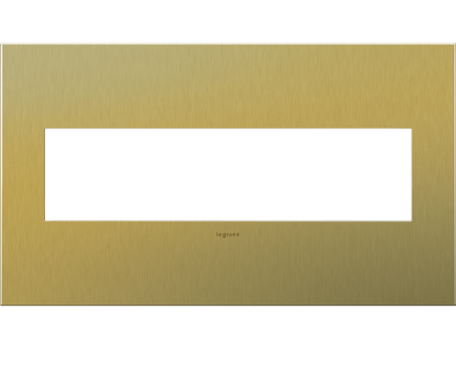 Legrand AWC4GBSB4 Adorne 4-Gang Screwless Wall Plate, Brushed Satin Brass Finish