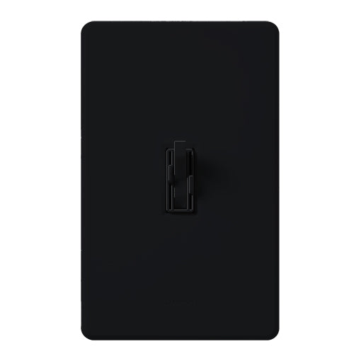 Lutron AY2-LFSQ-BL Ariadni Toggle Quiet 3-Speed Fan Control & Dimmer, Single Pole 1.5A Fan, 300W Incandescent/Halogen, Black Finish