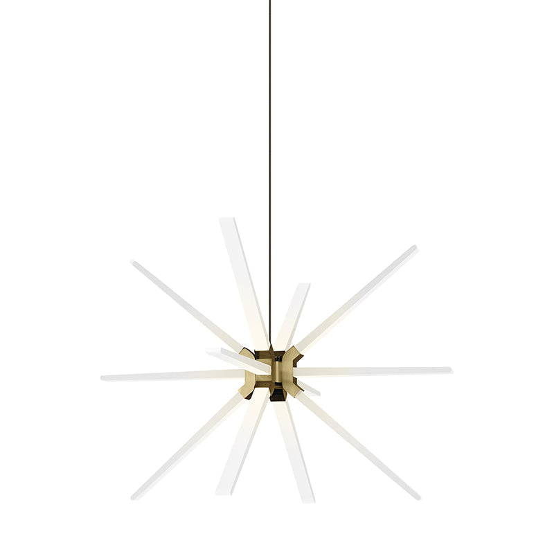 Visual Comfort Architectural 700PHT34R-LED930A-277 Modern 34" Photon 12-lt LED Chandelier Ceiling Light - 277V - CCT : 3000K - Finish: Aged Brass