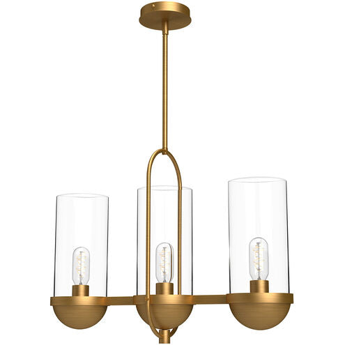 Alora Mood LP539024AGCL Cyrus 3 Light 23.5 inch Aged Gold Linear Pendant Ceiling Light