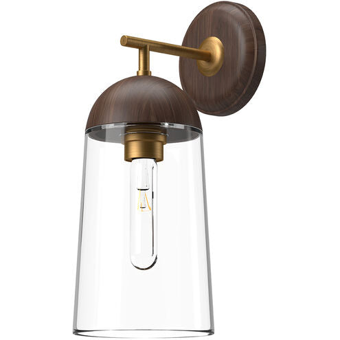 Alora Mood WV542007AGWT Emil 1 Light 6 inch Aged Gold and Walnut Bath Vanity Light Wall Light