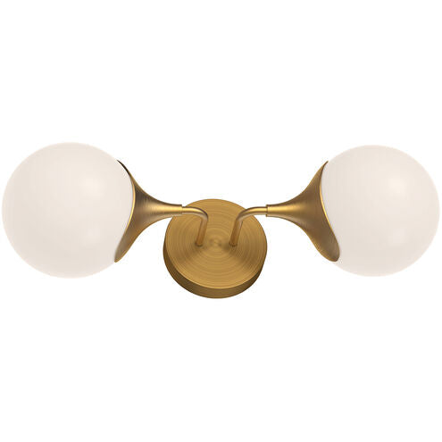 Alora Mood WV505219AGOP Nouveau 2 Light 6 inch Aged Gold Bath Vanity Light Wall Light