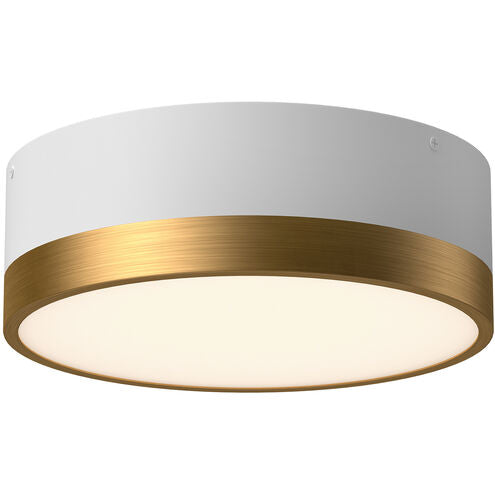 Alora Mood FM556216AGWH Brisbane 3 Light 16 inch Aged Gold and White Mount Ceiling Light