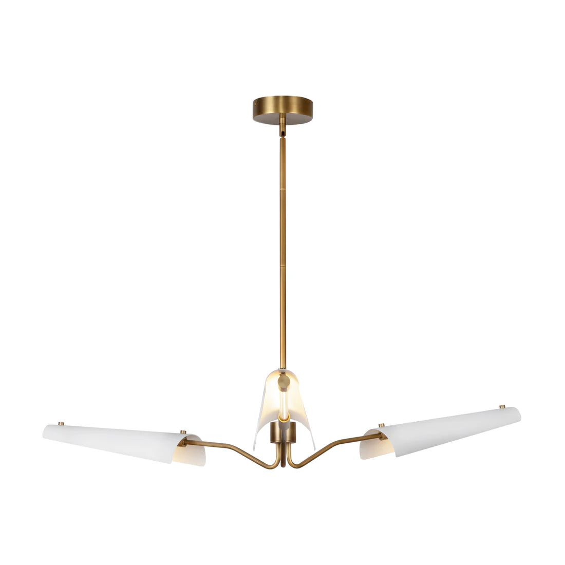 Alora Lighting CH347346MWVB Osorio LED 45.75 inch Matte White and Vintage Brass Chandelier Ceiling Light