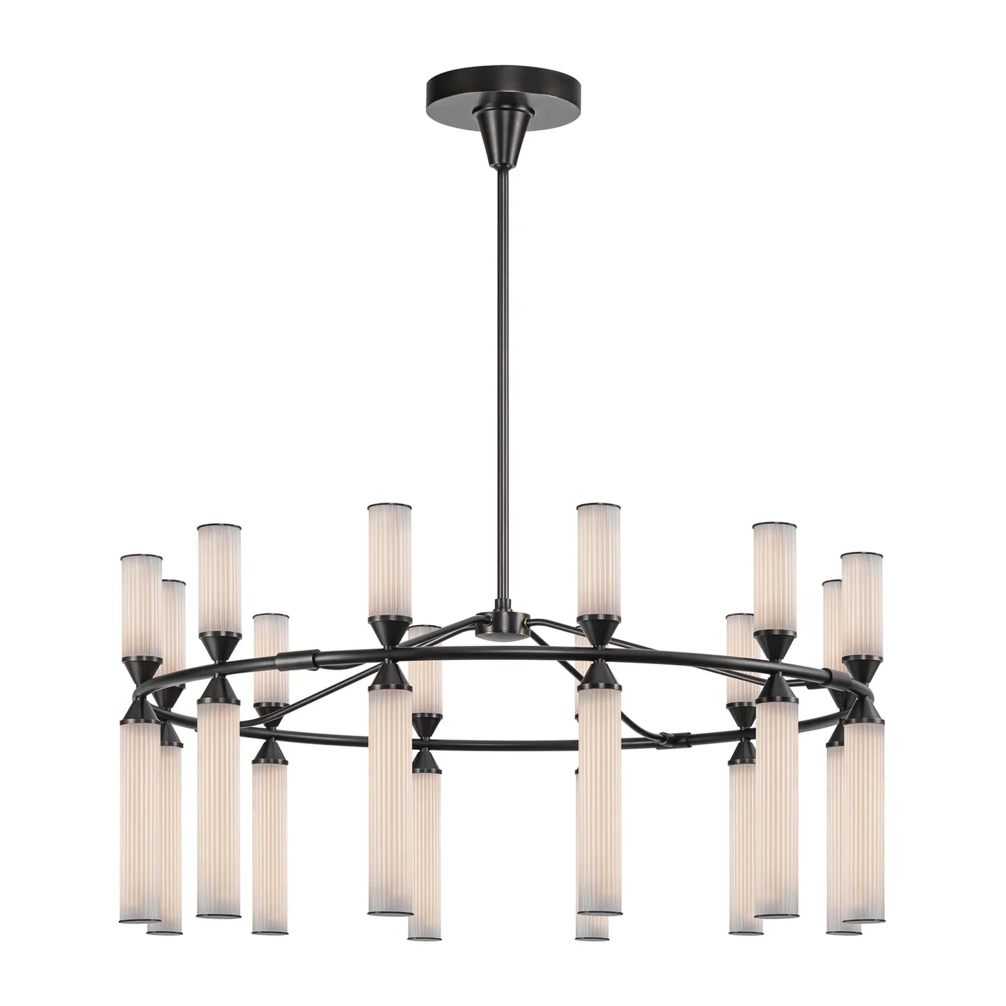 Alora Lighting CH348038UBFR Edwin LED 37.5 inch Urban Bronze Chandelier Ceiling Light