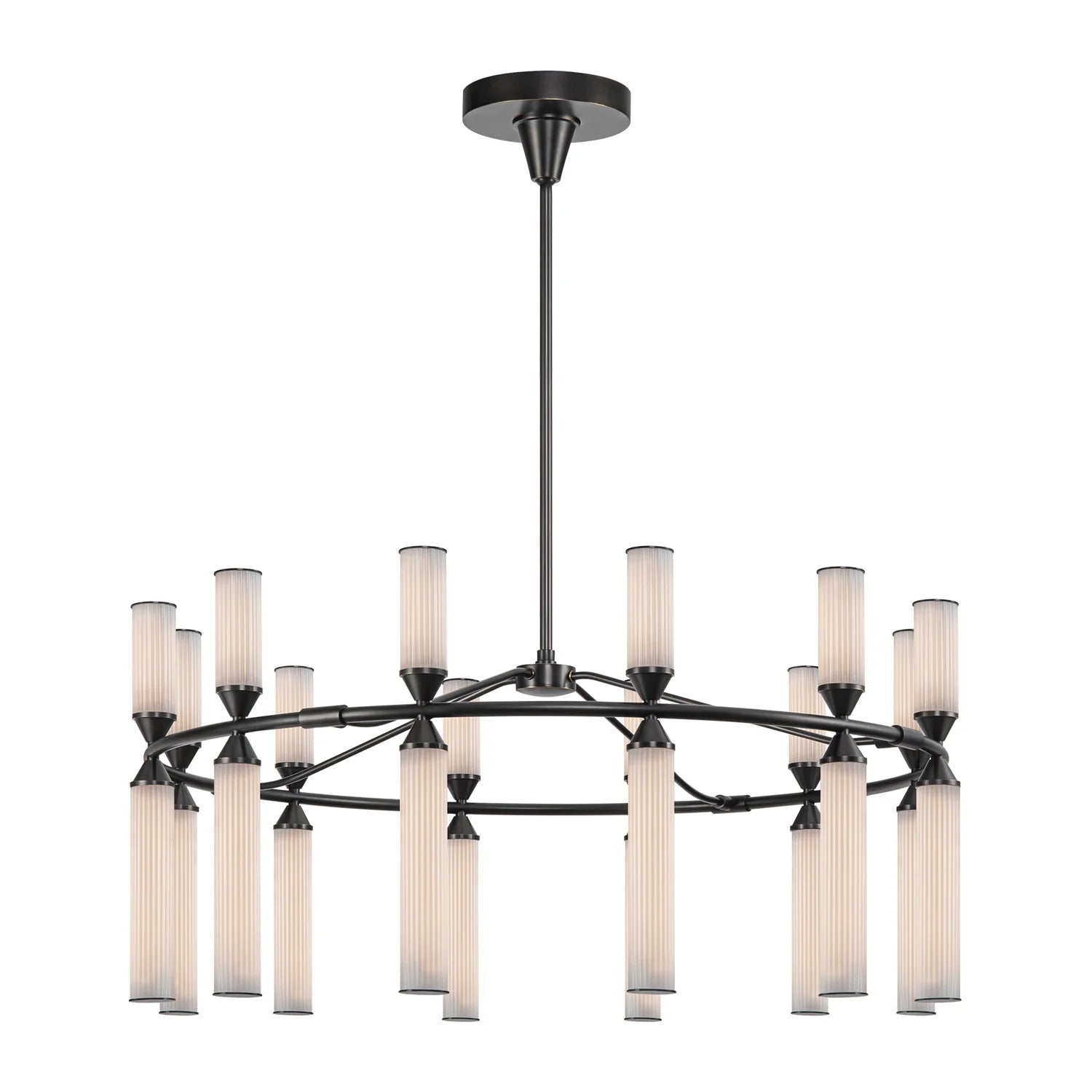 Alora Lighting CH348038UBFR Edwin LED 37.5 inch Urban Bronze Chandelier Ceiling Light