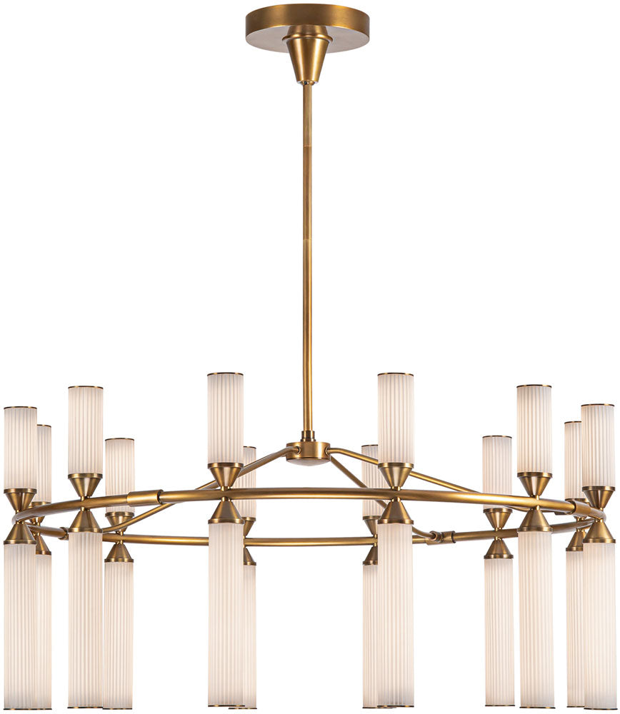 Alora Lighting CH348038VBFR Edwin LED 37.5 inch Vintage Brass Chandelier Ceiling Light