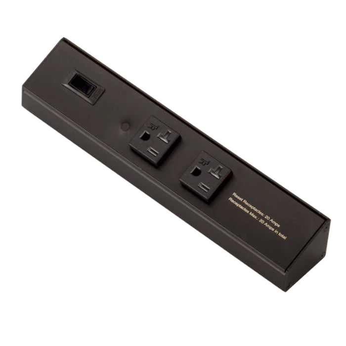 American Lighting ATOM-120V-10-BK Atom 10" Power Strip, 2 Receptacles, Voltage 120V, Black Finish