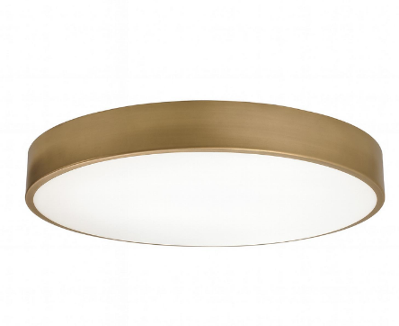 AFX Lighting BAYF19LAJUDLB-MSBB Bailey 19 Inch LED Flush Mount, 120-277V ,Wattage 30W, 5CCT 2700K/3000K/3500K/4000K/5000K , Light Antique Brass Finish, with Motion Sensor and Battery Backup