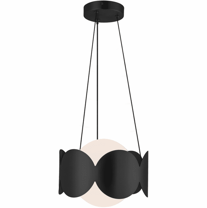 Kuzco Lighting CH59810-BK/OP Ciel 1 Light 10.13 inch Opal Glass Chandelier Ceiling Light Black Finish